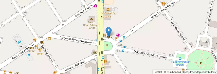 Mapa de ubicacion de libreria de vero en Argentinien, Provinz Buenos Aires, Partido De Almirante Brown, Adrogué.
