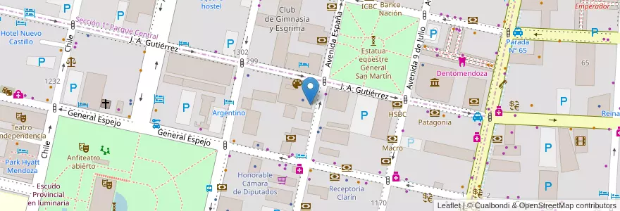Mapa de ubicacion de Librería Pública Gildo D'Accurzio en Argentina, Chile, Mendoza, Departamento Capital, Ciudad De Mendoza.