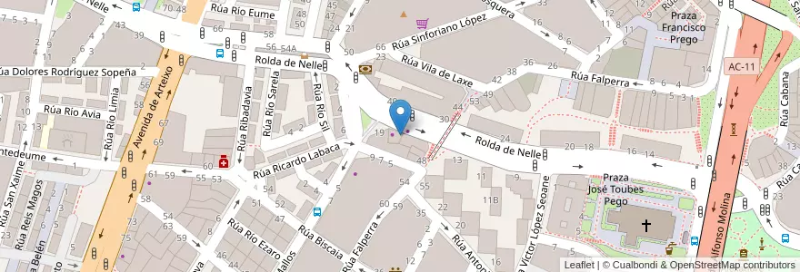 Mapa de ubicacion de librería Teresa en Spagna, Galizia, A Coruña, A Coruña, A Coruña.