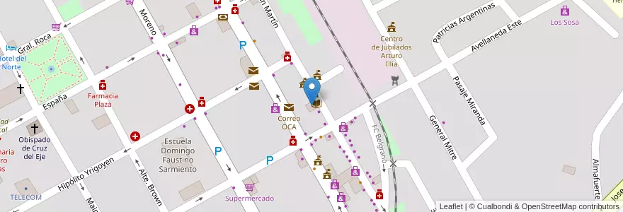 Mapa de ubicacion de Librería y Juguetería "Casa Arias" en Arjantin, Córdoba, Departamento Cruz Del Eje, Municipio De Cruz Del Eje, Pedanía Cruz Del Eje, Cruz Del Eje.