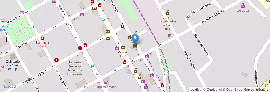 Mapa de ubicacion de Librería y Juguetería "Casa Arias" en Argentina, Córdoba, Departamento Cruz Del Eje, Municipio De Cruz Del Eje, Pedanía Cruz Del Eje, Cruz Del Eje.