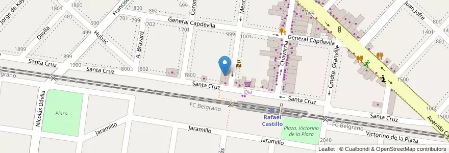 Mapa de ubicacion de Libreria y Maxi Kiosco Benjamin en Argentina, Buenos Aires, Partido De La Matanza, Rafael Castillo.