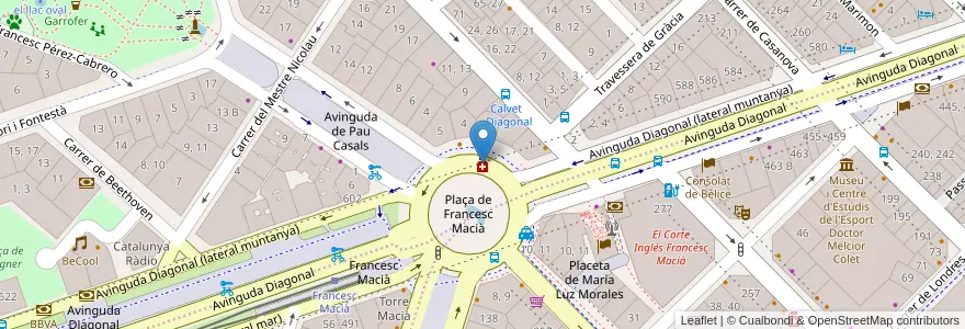 Mapa de ubicacion de Licenciada Olga Giró de la Iglesia en 스페인, Catalunya, Barcelona, Barcelonès, 바르셀로나.
