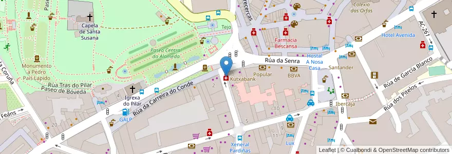 Mapa de ubicacion de Licenciado Alessandro de Donno en Spanien, Galicien, A Coruña, Santiago, Santiago De Compostela.