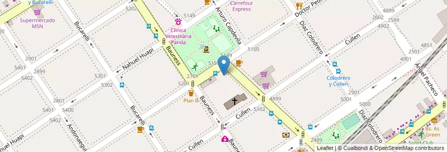 Mapa de ubicacion de Liceo 11 Cornelio Saavedra, Villa Urquiza en آرژانتین, Ciudad Autónoma De Buenos Aires, Comuna 12, Buenos Aires.