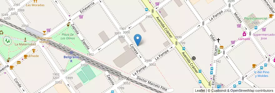 Mapa de ubicacion de Liceo 9 Santiago Derqui, Belgrano en الأرجنتين, Ciudad Autónoma De Buenos Aires, Buenos Aires, Comuna 13.