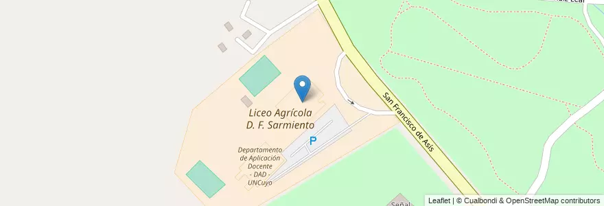 Mapa de ubicacion de Liceo Agrícola y Enológico "Domingo Faustino Sarmiento" - UNCuyo en 아르헨티나, 칠레, Mendoza, Departamento Capital, Sección 9ª Parque General San Martín, Ciudad De Mendoza.