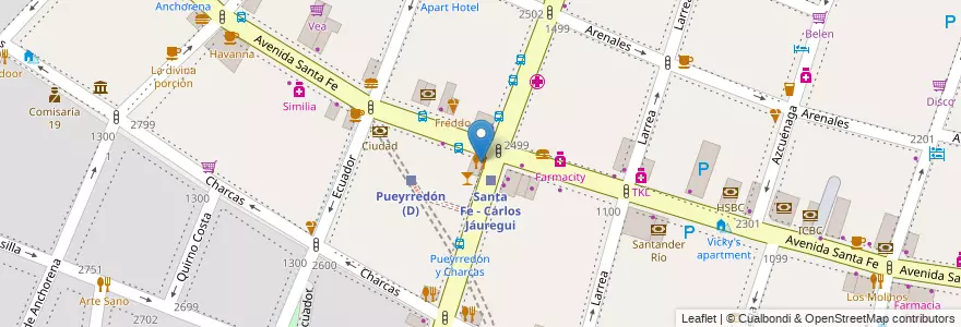 Mapa de ubicacion de Liceo Cultural Británico, Recoleta en Arjantin, Ciudad Autónoma De Buenos Aires, Comuna 2, Buenos Aires.