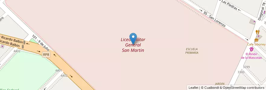 Mapa de ubicacion de Liceo Militar General San Martin en الأرجنتين, بوينس آيرس, Partido De General San Martín, Villa Ballester.