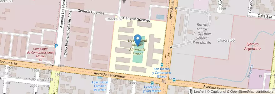 Mapa de ubicacion de Liceo Naval Militar Almirante Storni en Argentinien, Misiones, Departamento Capital, Municipio De Posadas, Posadas.