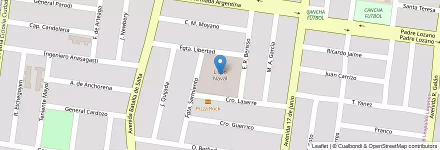 Mapa de ubicacion de Liceo Naval en Аргентина, Сальта, Capital, Municipio De Salta, Salta.