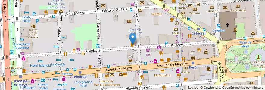 Mapa de ubicacion de Licuados Cafe, San Nicolas en Argentine, Ciudad Autónoma De Buenos Aires, Comuna 1, Buenos Aires.