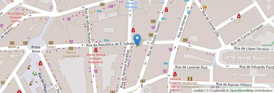 Mapa de ubicacion de Lido en スペイン, ガリシア州, A Coruña, Santiago, Santiago De Compostela.