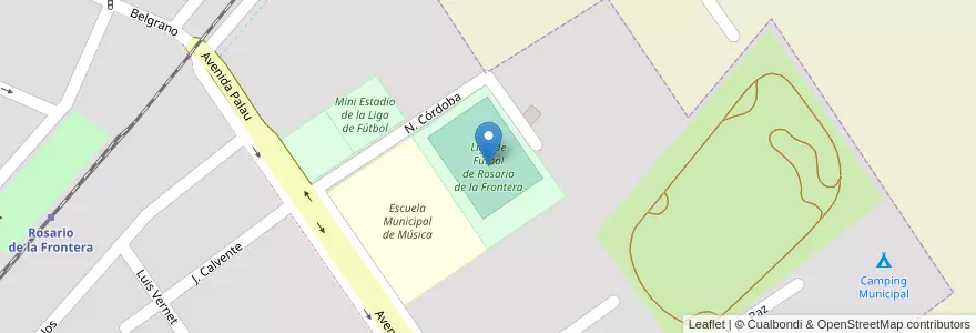 Mapa de ubicacion de Liga de Fútbol de Rosario de la Frontera en 阿根廷, Salta, Rosario De La Frontera, Municipio De Rosario De La Frontera, Rosario De La Frontera.