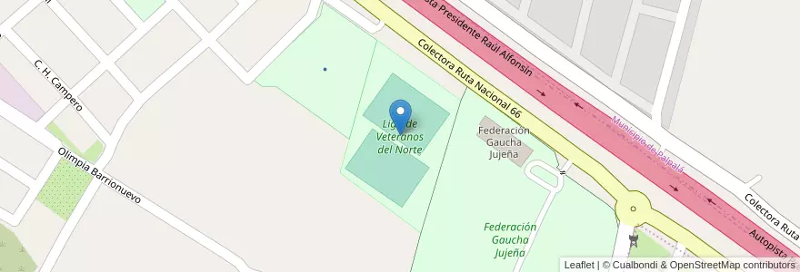 Mapa de ubicacion de Liga de Veteranos del Norte en Argentine, Jujuy, Departamento Doctor Manuel Belgrano, Municipio De San Salvador De Jujuy, Alto Comedero.