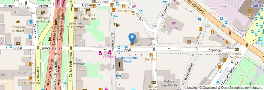 Mapa de ubicacion de Ligure, Retiro en Argentinië, Ciudad Autónoma De Buenos Aires, Comuna 1, Buenos Aires.