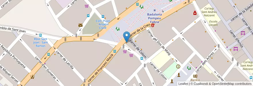 Mapa de ubicacion de Lillo en إسبانيا, كتالونيا, برشلونة, بارسلونس, Badalona.