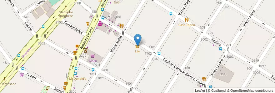 Mapa de ubicacion de Lily, Colegiales en Argentinien, Ciudad Autónoma De Buenos Aires, Buenos Aires.