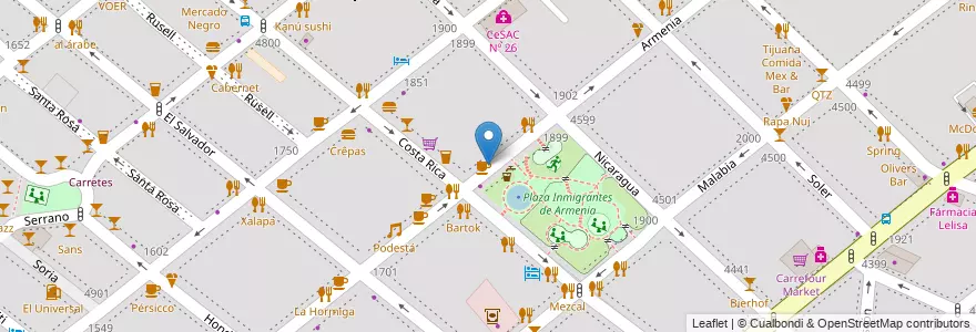 Mapa de ubicacion de Limbo Restaurant, Palermo en الأرجنتين, Ciudad Autónoma De Buenos Aires, Buenos Aires, Comuna 14.