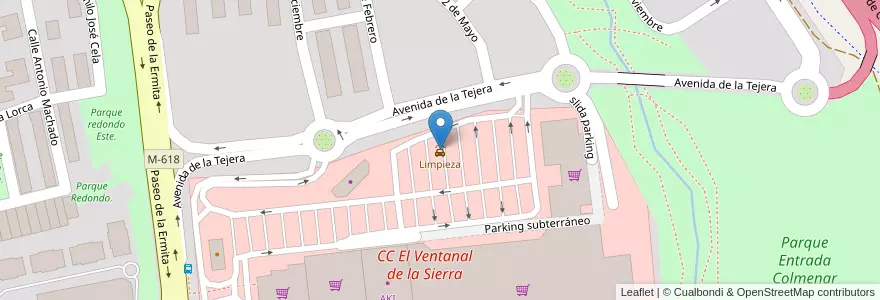 Mapa de ubicacion de Limpieza en إسبانيا, منطقة مدريد, منطقة مدريد, Cuenca Alta Del Manzanares, Colmenar Viejo.