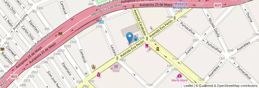 Mapa de ubicacion de Linares, Flores en 아르헨티나, Ciudad Autónoma De Buenos Aires, Comuna 7, 부에노스아이레스.