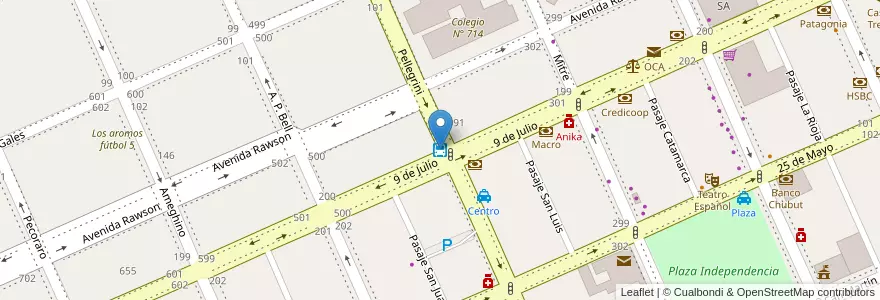 Mapa de ubicacion de Línea 3 en الأرجنتين, شوبوت, Trelew, Departamento Rawson.