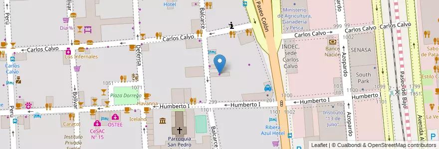 Mapa de ubicacion de Linea Neta, San Telmo en 아르헨티나, Ciudad Autónoma De Buenos Aires, Comuna 1, 부에노스아이레스.