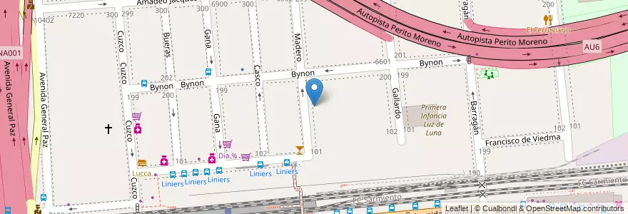 Mapa de ubicacion de Liniers Palace, Liniers en الأرجنتين, Ciudad Autónoma De Buenos Aires, Buenos Aires.