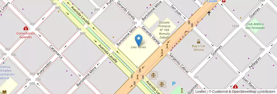 Mapa de ubicacion de Lino Torres en آرژانتین, Chaco, Departamento San Fernando, Resistencia, Resistencia.