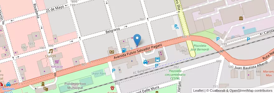 Mapa de ubicacion de Lisur electropartes en アルゼンチン, コルドバ州, Departamento San Justo, Municipio Arroyito, Pedanía Arroyito, Arroyito.