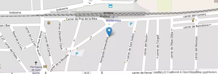 Mapa de ubicacion de Literari en スペイン, カタルーニャ州, リェイダ, Pla D'Urgell, Mollerussa.
