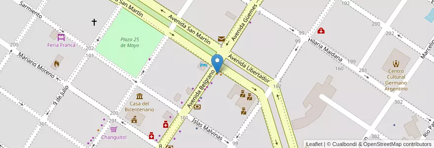 Mapa de ubicacion de Litke Resto Pub en アルゼンチン, ミシオネス州, Departamento Leandro N. Alem, Municipio De Leandro N. Alem, Leandro N. Alem.