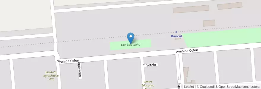 Mapa de ubicacion de Lito Baiocchini en Argentinien, La Pampa, Departamento Rancul, Municipio De Rancul.