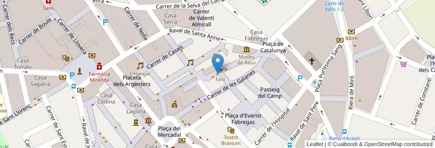 Mapa de ubicacion de Little Bangkok en Spanje, Catalonië, Tarragona, Baix Camp, Reus.