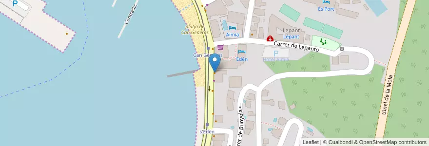 Mapa de ubicacion de LK Lounge en إسبانيا, جزر البليار, España (Mar Territorial), Serra De Tramuntana, جزر البليار, Sóller.