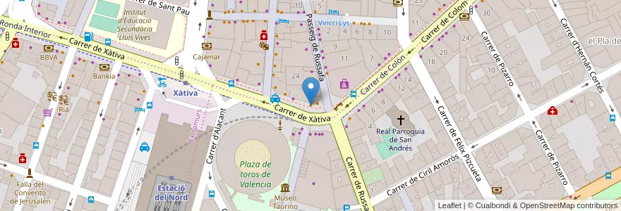 Mapa de ubicacion de llaollao en Spanje, Valencia, Valencia, Comarca De València, Valencia.