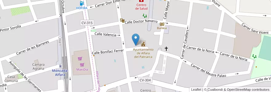 Mapa de ubicacion de Llar del Jubilat en Spagna, Comunitat Valenciana, Valencia, L'Horta Nord, Moncada.