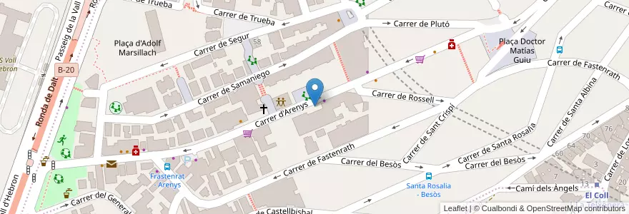 Mapa de ubicacion de Llar d'infants Pebe's en 스페인, Catalunya, Barcelona, Barcelonès, 바르셀로나.