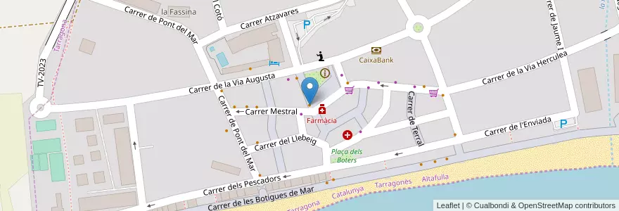 Mapa de ubicacion de Llebeig en Espagne, Catalogne, Tarragone, Tarragonais, Altafulla.