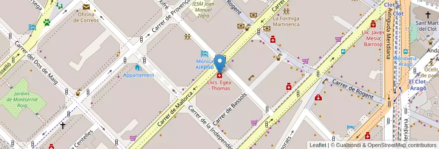 Mapa de ubicacion de Llics. Egea - Thomas en スペイン, カタルーニャ州, Barcelona, バルサルネス, Barcelona.