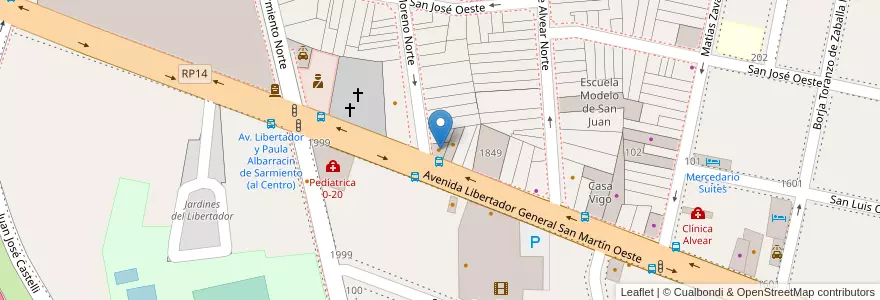 Mapa de ubicacion de Llorona Bar en 아르헨티나, San Juan, 칠레, Capital.