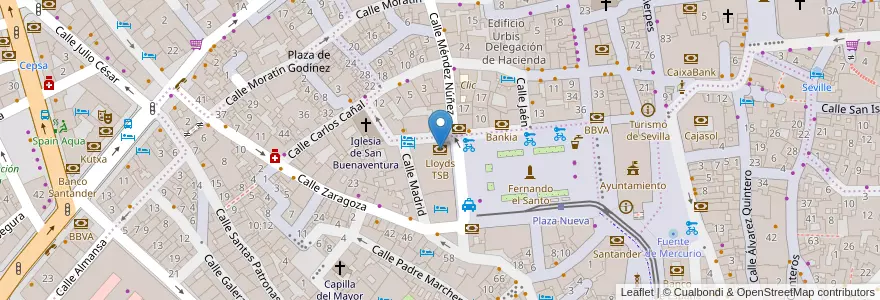Mapa de ubicacion de Lloyds TSB en İspanya, Andalucía, Sevilla, Sevilla.
