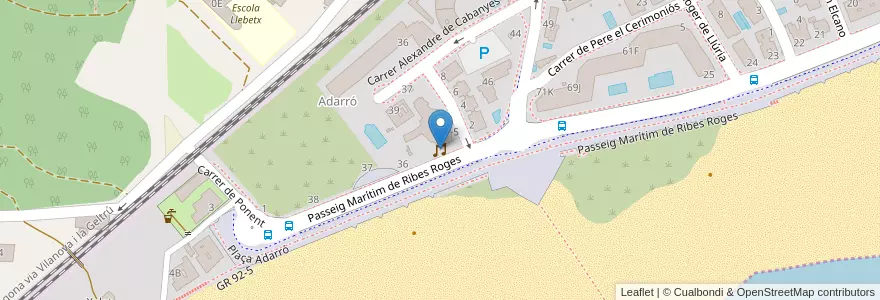 Mapa de ubicacion de Llunàtic Discotheque en 스페인, Barcelona, Garraf, Vilanova I La Geltrú.