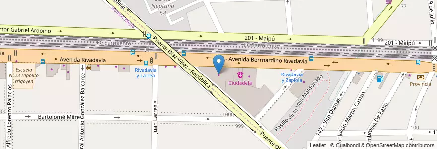 Mapa de ubicacion de LNG Olivieri en Arjantin, Buenos Aires.