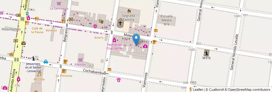 Mapa de ubicacion de Lo D' Marie en Argentine, Province De Buenos Aires, Partido De Lomas De Zamora, Banfield.
