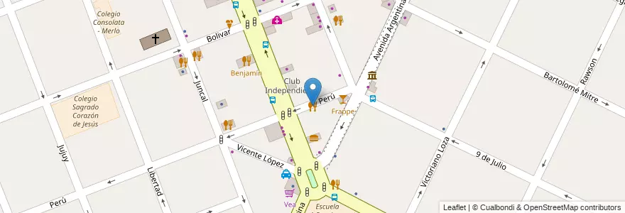 Mapa de ubicacion de Lo de carlitos en Arjantin, Buenos Aires, Partido De Merlo, Merlo.