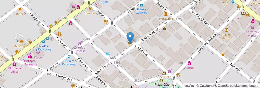 Mapa de ubicacion de Lo de Carlitos, Palermo en Аргентина, Буэнос-Айрес, Буэнос-Айрес, Comuna 14.