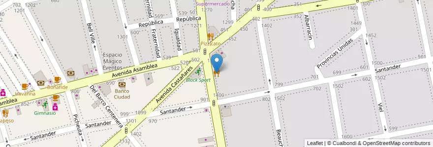 Mapa de ubicacion de Lo de Carlitos, Parque Chacabuco en 阿根廷, Ciudad Autónoma De Buenos Aires, Comuna 7, 布宜诺斯艾利斯.