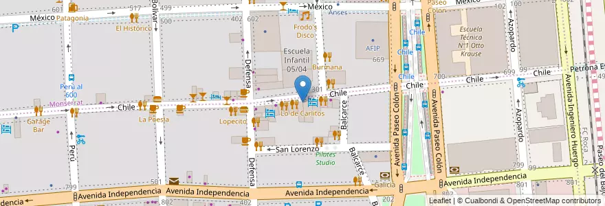 Mapa de ubicacion de Lo de Carlitos, San Telmo en Argentinien, Ciudad Autónoma De Buenos Aires, Comuna 1, Buenos Aires.