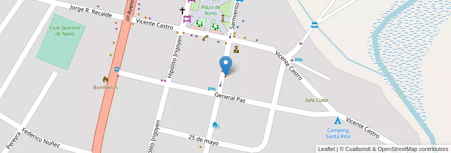 Mapa de ubicacion de Lo De Chabela en الأرجنتين, Córdoba, Departamento San Alberto, Municipio De Nono, Pedanía Nono, Nono.